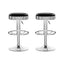 Artiss Set of 2 Backless PU Leather Bar Stools - Black and Chrome