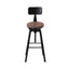 Artiss Rustic Industrial Style Metal Bar Stool - Black and Wood