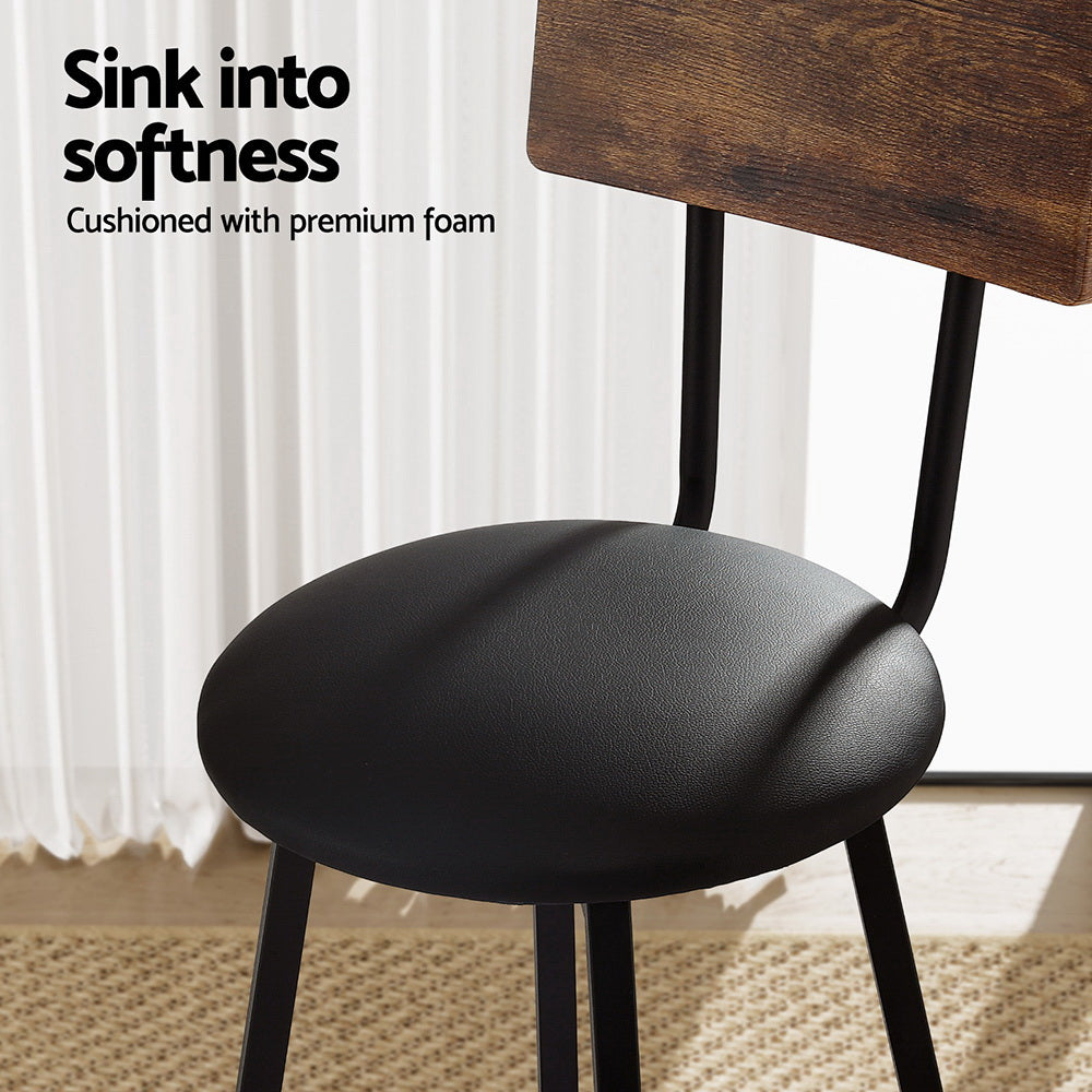 Artiss 4X Industrial Bar Stools Upholstered Counter Chairs Steel Frame Anti-Scratch