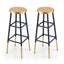 Artiss 2x Bar Stools Metal Gold Navy