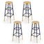 Artiss 4x Bar Stools Metal Gold Navy