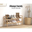 Artiss Shoe Rack Cabinet Bamboo Storage Organiser Pine