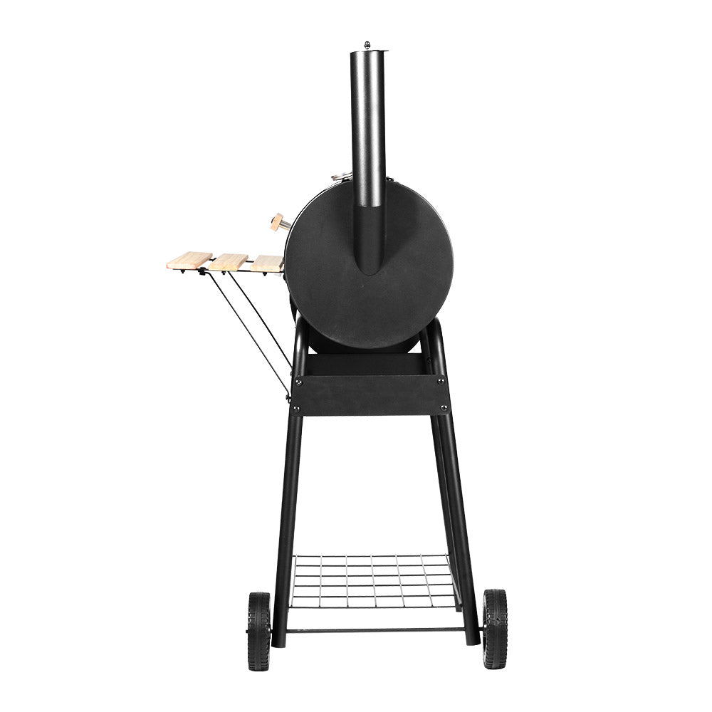 Grillz 2-in-1 Offset BBQ Smoker - Black