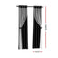 Artiss 2X 132x274cm Blockout Sheer Curtains Black