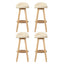 Artiss 4x Bar Stools Padded Leather Wooden Beige