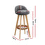 Artiss 4x Bar Stools Padded Linen Wooden Grey