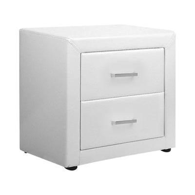 Artiss PVC Leather Bedside Table - White