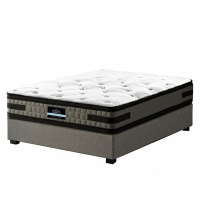 Artiss Bed Frame with 36cm Giselle Mattress Set King Single Gas Lift Base Grey