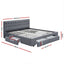 Artiss Bed Frame King Size with 4 Drawers Grey AVIO