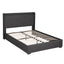 Artiss Queen Bed Frame Gas Lift Storage Bed with Charging Ports Upholstered Geometric Headboard Charcoal Grey