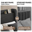 Artiss Queen Bed Frame Gas Lift Storage Bed with Charging Ports Upholstered Geometric Headboard Charcoal Grey