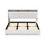 Artiss Bed Frame Gas Lift LED Beds Base Platform White PVC Leather Storage Headboard - King