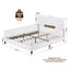 Artiss Double Bed Frame with Adjustable Headboard Platform Base Linen Fabric Charging Ports