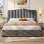 Artiss Bed Frame King Size Velvet Grey FION