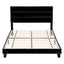 Artiss Double Bed Frame Upholstered Platform Base with Geometric Headboard Black Velvet