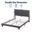 Artiss Double Bed Frame Upholstered Platform Base with Geometric Headboard Charcoal Grey Linen Wood Slats for Modern Bedroom Furniture Home Decor