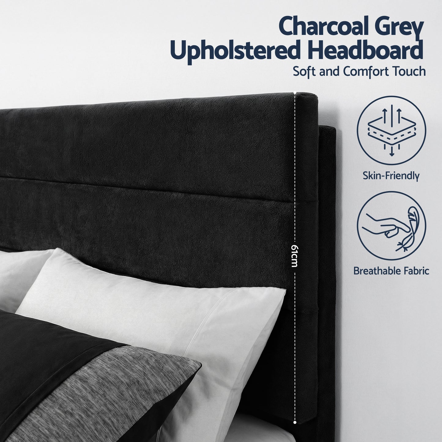 Artiss Queen Bed Frame Upholstered Platform Base with Geometric Headboard Black Velvet