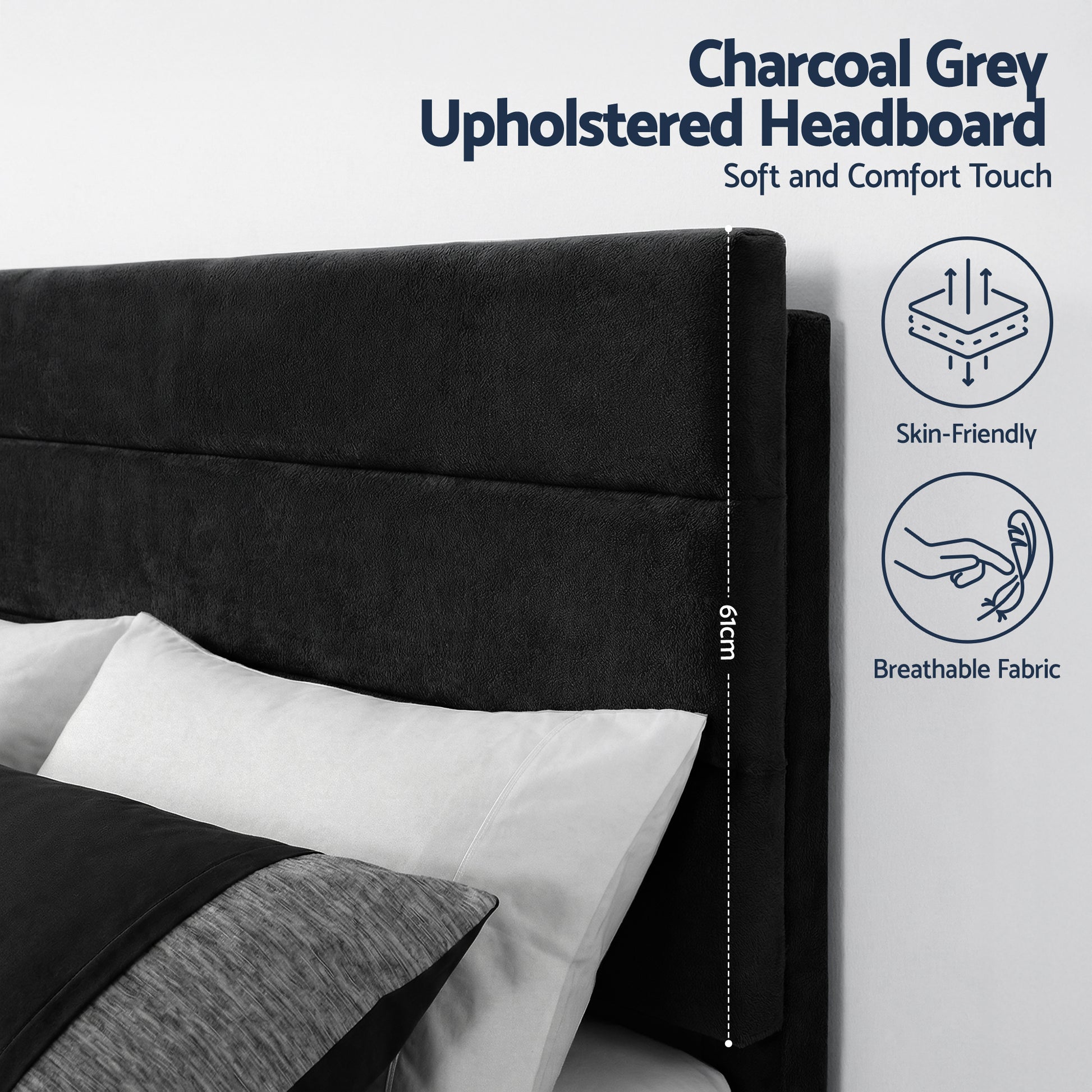 Artiss Queen Bed Frame Upholstered Platform Base with Geometric Headboard Black Velvet