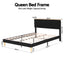 Artiss Queen Bed Frame Upholstered Adjustable Headboard Mood Lighting Heavy Duty Black Velvet