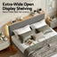 Artiss Queen Bed Frame Upholstered Adjustable Headboard Mood Lighting Heavy Duty Grey Velvet