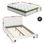 Artiss Double Bed Frame Platform White PVC Leather Hybrid Mattress Modern