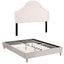 Artiss Queen Bed Frame with Storage Scalloped Velvet Headboard Wooden Platform Base