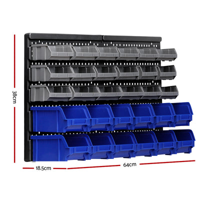 Giantz 30 Bin Wall Mounted Rack Storage Organiser