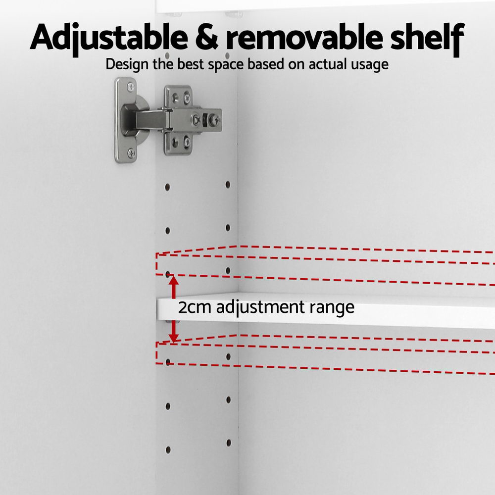 Cefito Bathroom Mirror Cabinet Medicine Shaving Arch Wall Hung 450x900mm White