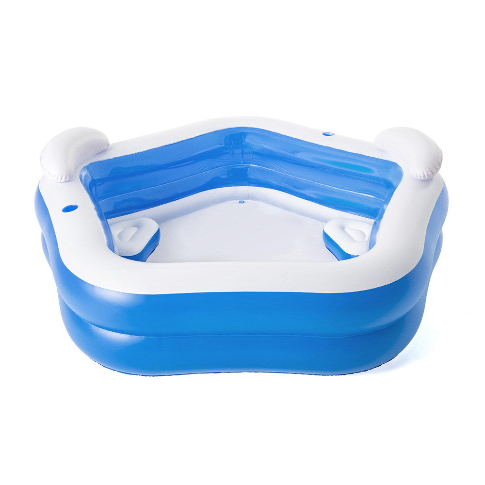 Bestway Kids Inflatable Pool Above Ground Pools Seat Cushions Cup Holder 213x206cm