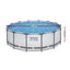 Bestway Swimming Pool 427x427x122cm Steel Frame Above Ground Pools Round Filter Pump Ladder
