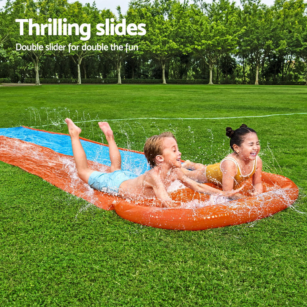 Bestway Inflatable Water Slip Slide Double Kids Splash Toy Outdoor Play 4.88M