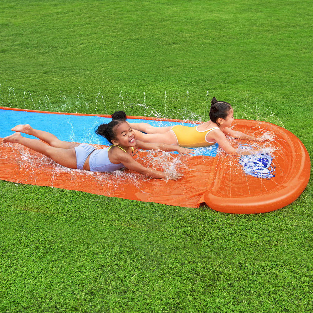 Bestway Inflatable Water Slip Slide Double Kids Splash Toy Outdoor Play 4.88M