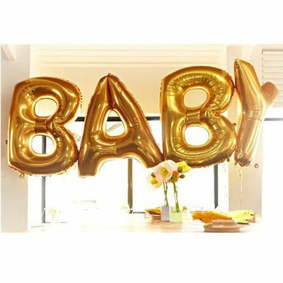 Baby Foil Balloons Shower Party Decorations Gold Silver Small 16'' 40cm