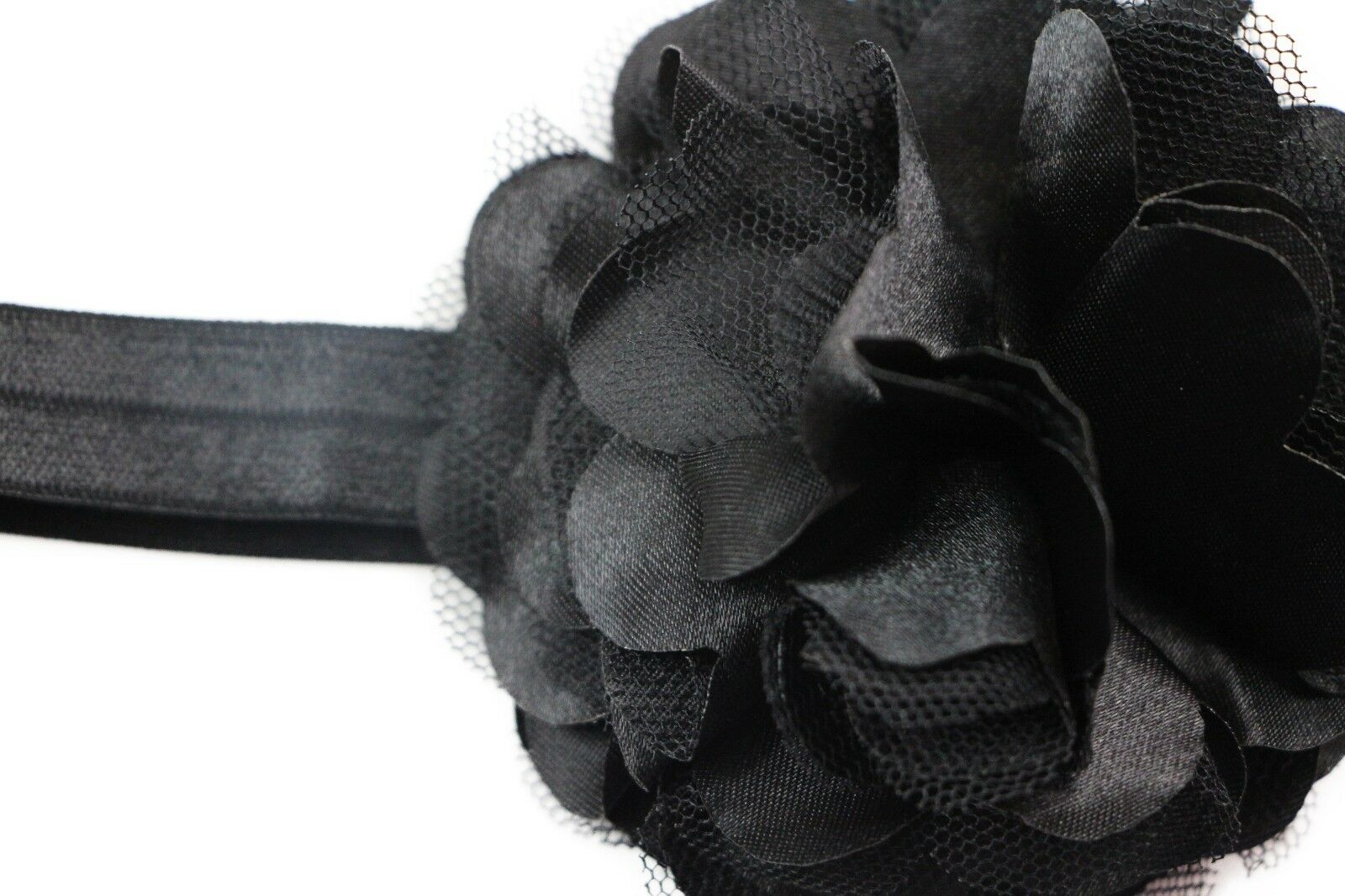 Baby Thin Headband Girl Newborn Toddler Hair Christening Party Flower Black