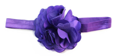 Baby Thin Headband Girl Newborn Toddler Hair Christening Party Flower Dark Purple