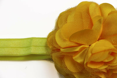 Baby Thin Headband Girl Newborn Toddler Hair Christening Party Flower Yellow