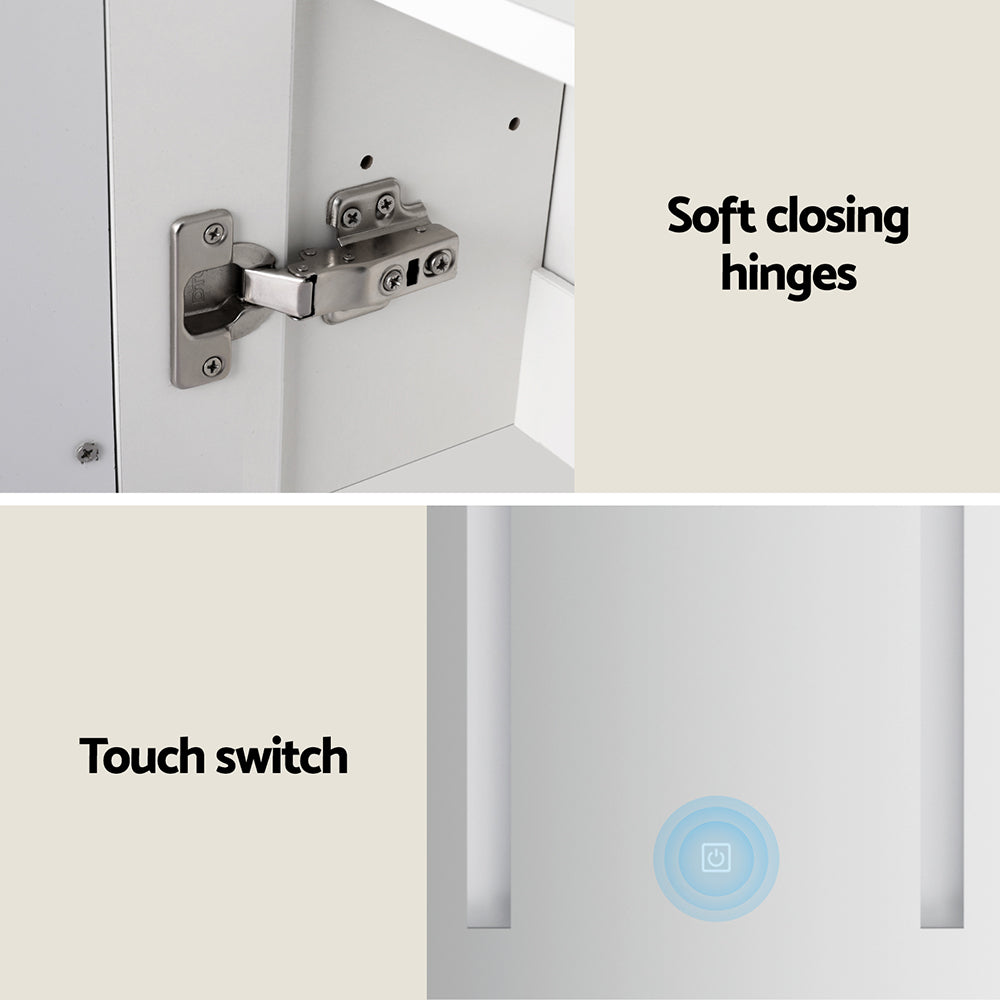 Bathroom Mirror Cabinet LED 500x720mm Medicine Wall Storage