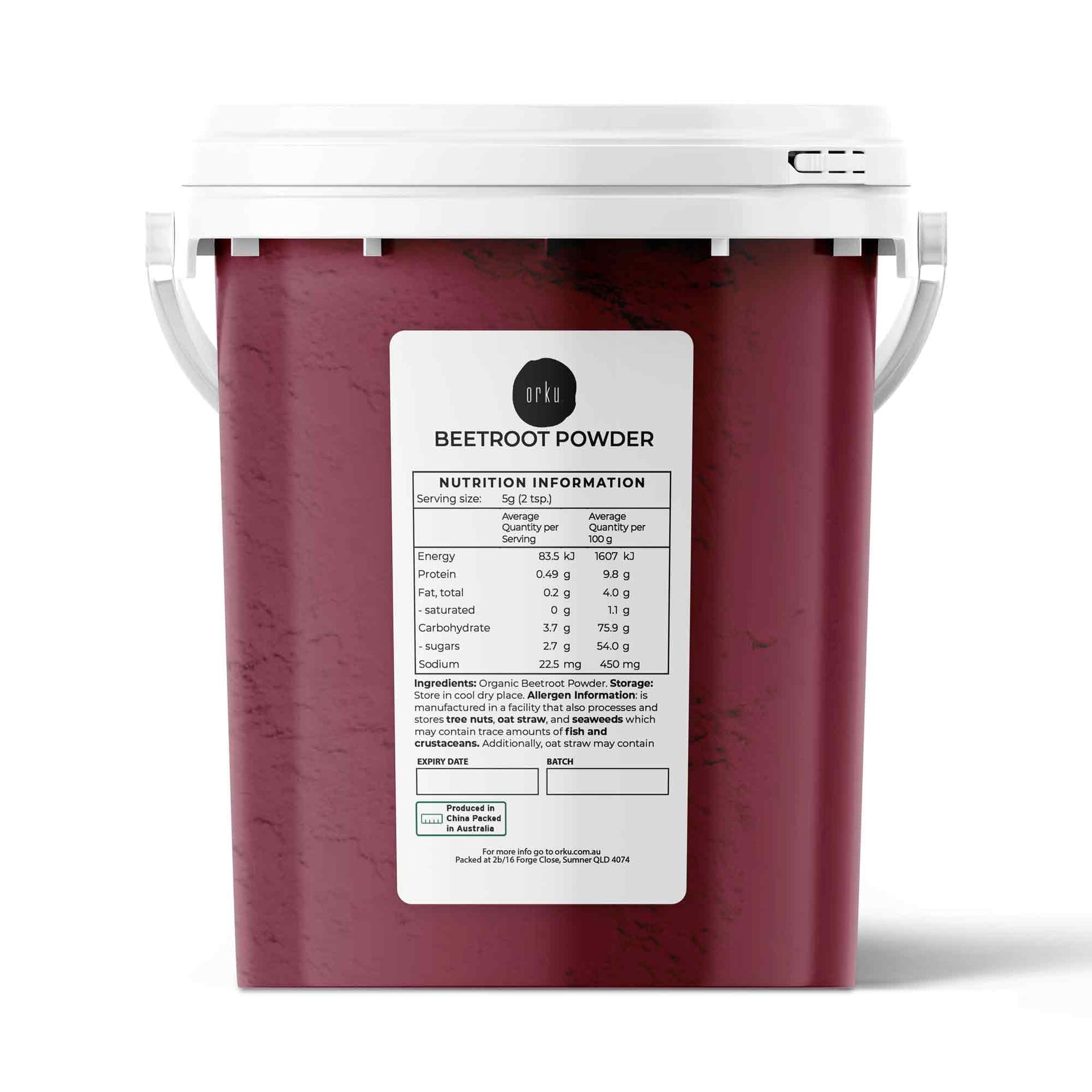 Organic Beetroot Powder Bucket Superfood Beet Root Supplement Beta Vulgaris Australia