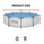 Bestway 305CM Swimming Pools Steel Above Ground Round Backyard Pool Set White