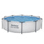 Bestway 305CM Swimming Pools Steel Above Ground Round Backyard Pool Set White