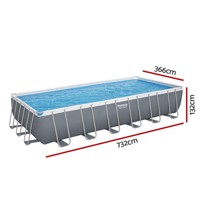 Bestway Swimming Pool Frame Above Ground Pools Rectangular Filter Pump Ladder 7M