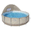Bestway Swimming Pools 396cm x 107cm Steel Above Ground Canopy Backyard Pool Set White