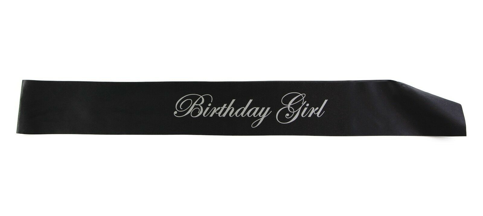 Birthday Girl Sash - Party - Black/Silver Edwardian Font