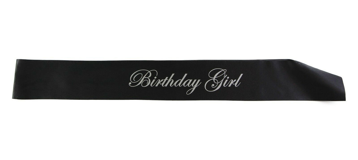 Birthday Sash - Black & Silver - 18th 21st - 18 And Legal - Girl - Bitches