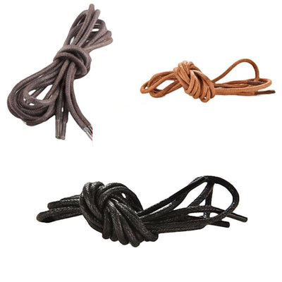 Black And Brown Mens High Quality Waxed Shoe Thin Laces Shoes Lace - 2 Pairs