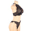 Black Lace Halter Top 2 Piece Set - Lingerie Bra Panties Sexy Underwear