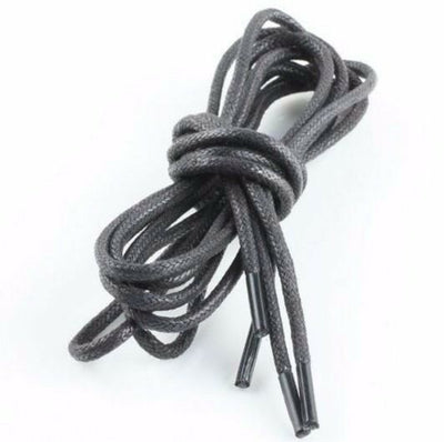 Black Mens High Quality Waxed Shoe Thin Laces Shoes Lace - 2 Pairs