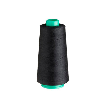Black Overlocking Thread 2000m Polyester Birch Overlocker Cone Spool Sewing