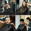 Black Unisex Hairdressing Gown Hair Cutting Cape Barber Salon Chic Equipment