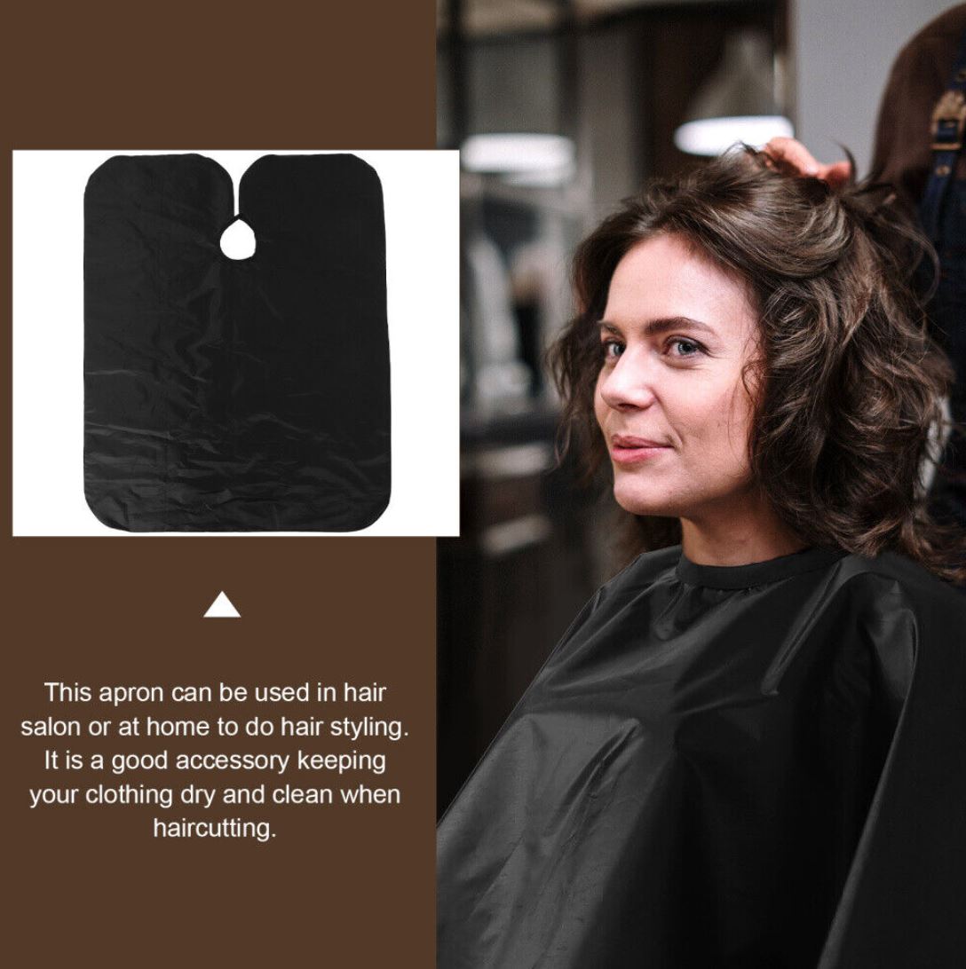 Black Unisex Hairdressing Gown Hair Cutting Cape Barber Salon Chic Equipment